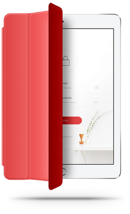 Aplicación móvil en tablet